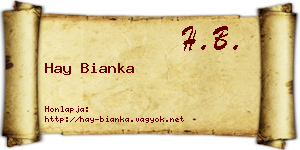 Hay Bianka névjegykártya