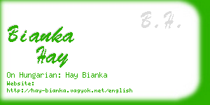 bianka hay business card